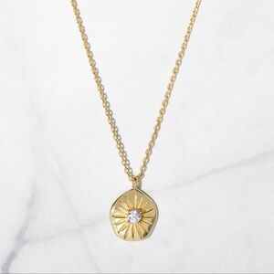 Gold Plated Sterling Silver Sunburst Necklace